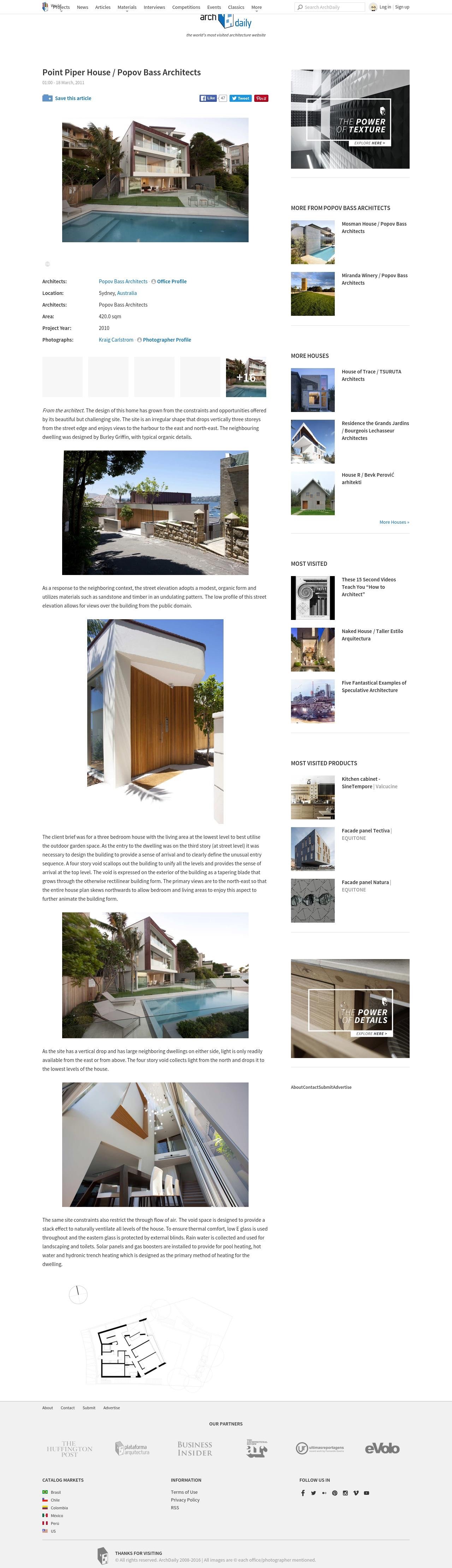 Point Piper House Archdaily